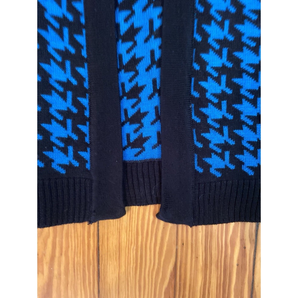 Kim‎ Rogers Cardigan Sweater Large  Blue Black Hounds Tooth Print Womens - Picture 6 of 7